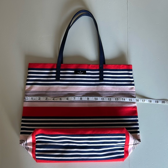 Kate Spade like new shopper book tote fits laptop red white blue - Picture 8 of 11